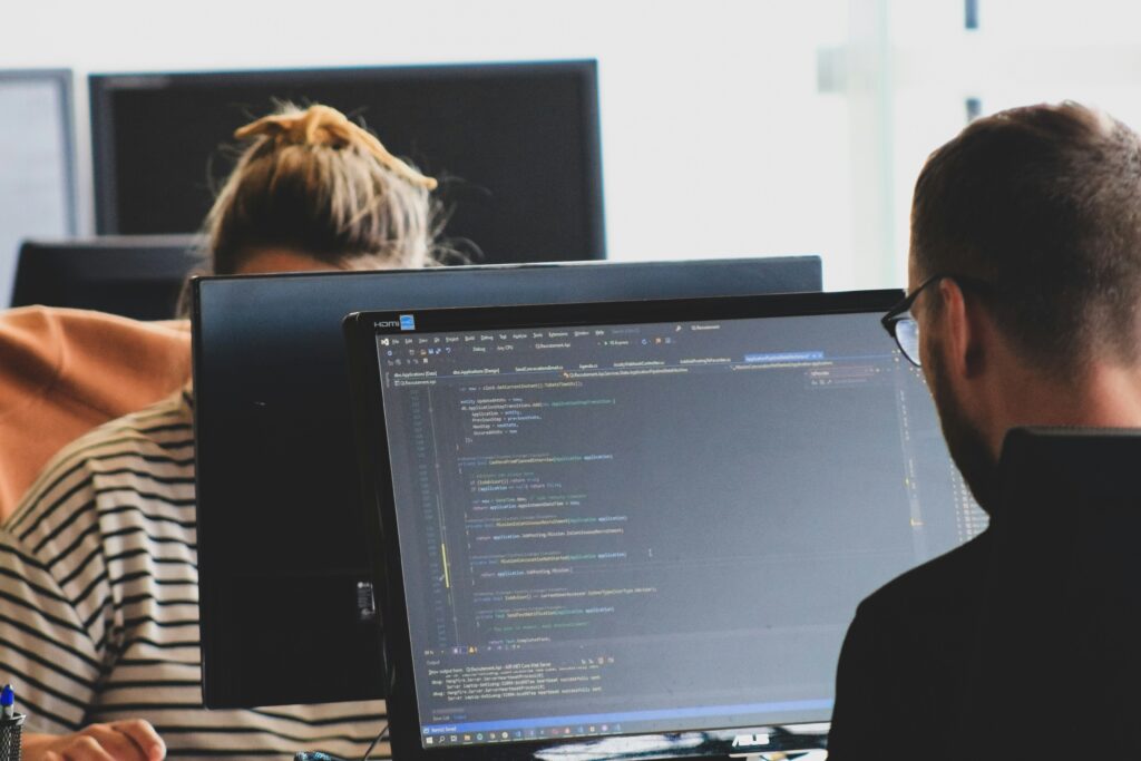 person starting freelance work on computer