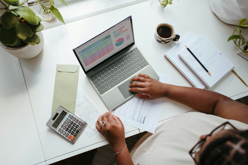 home budget planning desk