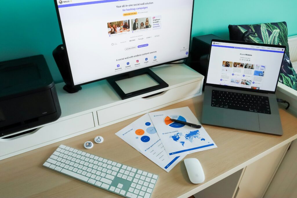 home office setup for earning money with AI
